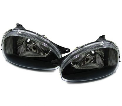 Koplampen Opel Corsa B Zwart Helder