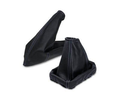Pookhoezen set Opel Corsa D Zwart Leder Blauw Stiksel